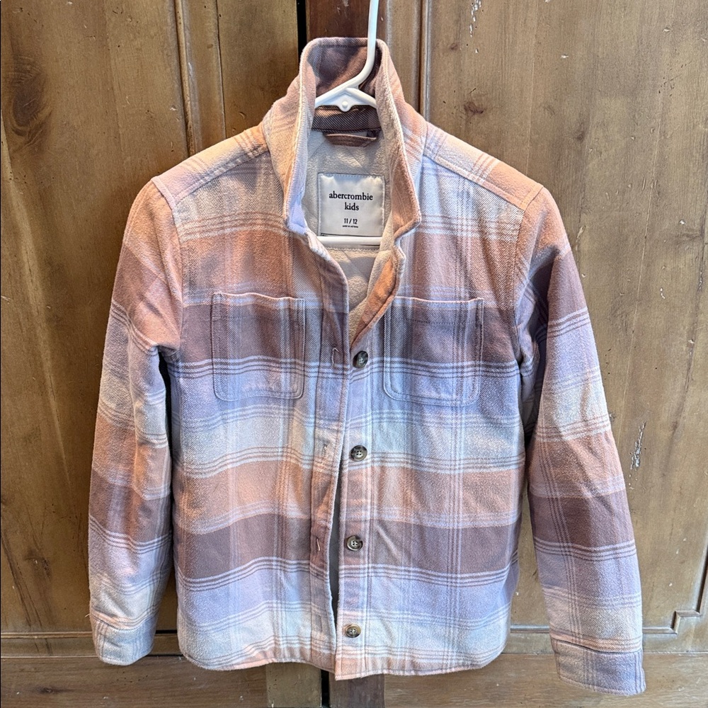 Abercrombie Kids Pastel Plaid Shacket